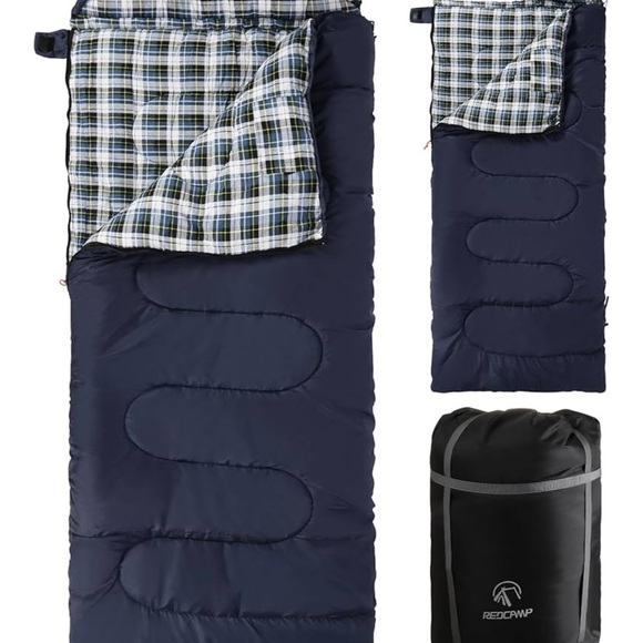 REDCAMP Flannel Sleeping Bag for Adults, Comfortable Cotton Sleeping Bags